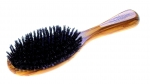 hair brush oiled olive wood, natural boar's bristles in cushion,Made in Germany
